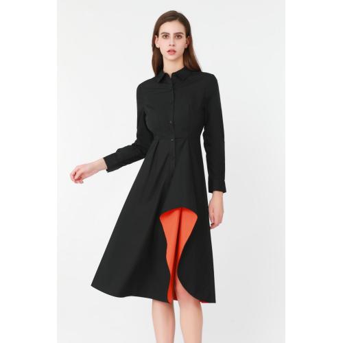 One-side Draped Shirt Dress