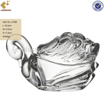 Custom Clear Swan Glass Candy Dish