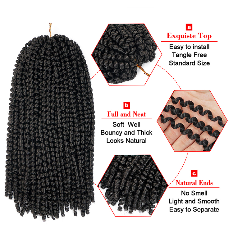 Cheap Synthetic Deep wave  Pre Toyotress Spring Twist Price Soft Passion twist hair Crochet hair extension for black women