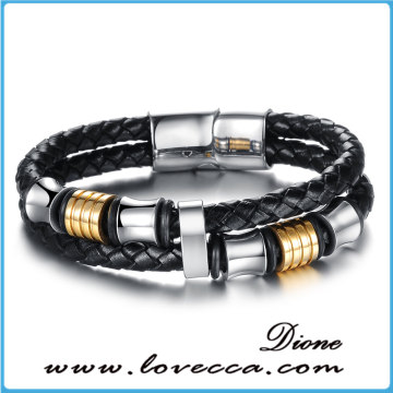 Factory wholesale genuine leather cord bracelet men leather bracelet