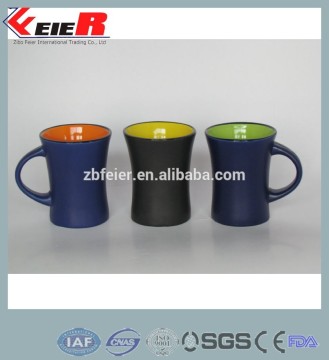 glazed ceramic mug, two tone chalk mug FE1410-041
