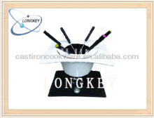 Best Quality White Enamel Cast Iron Fondue Sets