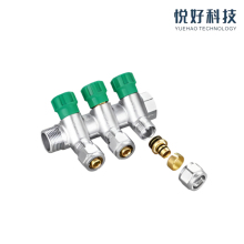 Plastic Handle Brass Water Manifold 1/4''