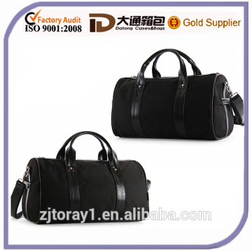 Plain Leather Handle Travel Kit Bag Expandable Duffle Bag