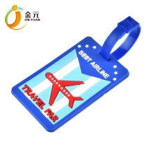 High end leather round luggage pvc rubber travel baggage tag