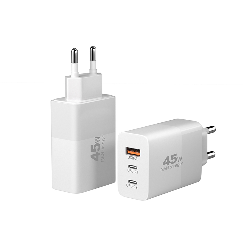 3-Port Gan Charger 45W الهاتف المحمول الهاتف المحمول شاحن سريع