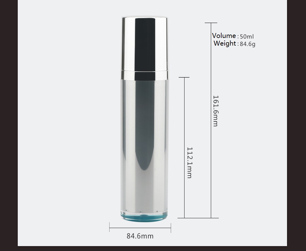 Acrylic straight round vacuum face cream bottle