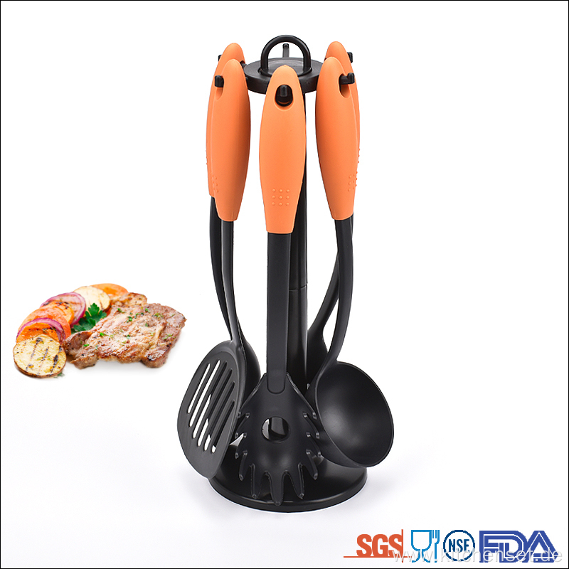 5 piece non-slip handle Nylon cooking utensils accessories