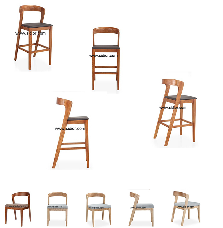 (SD-1012B) Modern Hotel Restaurant Club Furniture Wooden High Barstool Chair