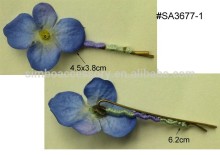 2015 new wrap boby pin purple flower, hair clamps flower,hair clip,hair accessories,hair jewelry,hair ornament