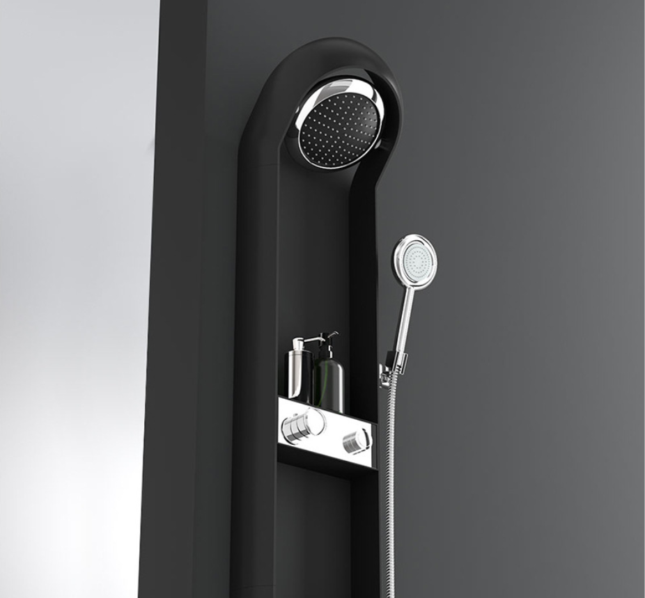 Neues Luxus-Badezimmer-Messing-Duschpaneel-System Säulenset mit freiliegendem Badewannen- und Duschmischer und Körperdüse