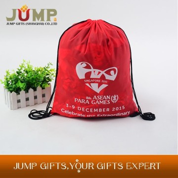 Best selling drawstring bag, printing satin beam pocket