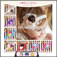 Fancy silk rose flower elastic baby headband
