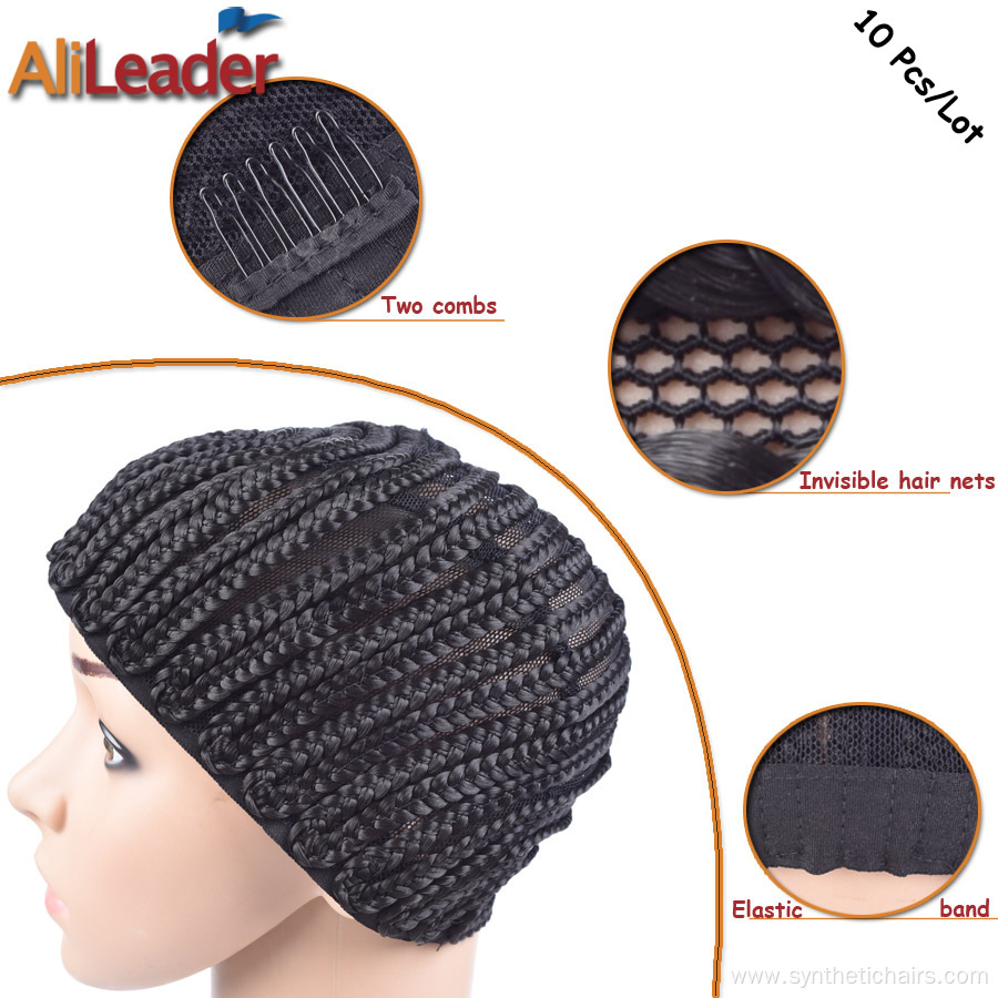 Black Box Braided Cornrow Wig Caps With Combs