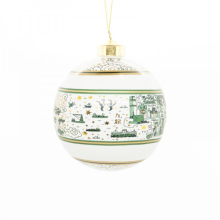 Green & Gold Ceramic Christmas Bauble Ornament - HK & Kowloon