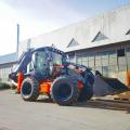 Traktor mini dengan excavator backhoe loader ujung depan