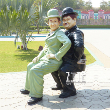 Garden outdoor fiberglass resin stan laurel and oliver hardy