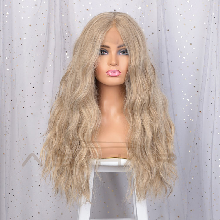 Aisi Hair New Design 24 Inch Long Wavy Synthetic Blonde Color Wigs Body Wave Front Lace Synthetic Hair Wigs For Black Women