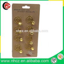 Gold Spiral Paper Clips with bell clip set
