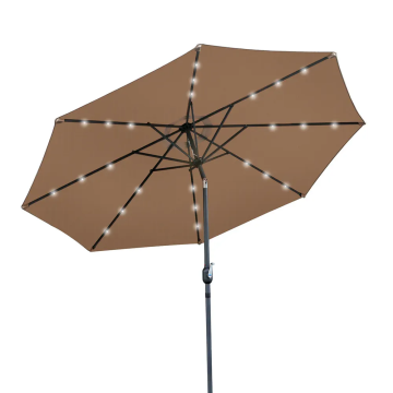 Aluminum Parasol with Solar Lights 2.7 Meters