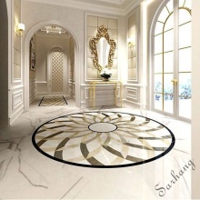 Different Shapes Waterjet Marble Flooring Medallion Patterns Designs