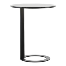 C-Shaped Side Table for Sofa: Modern Round Pub Table for Easy Assembly