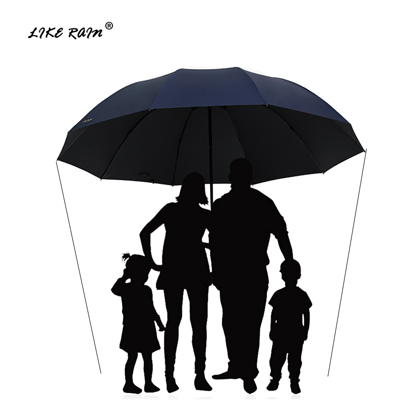 LIKE RAIN 130CM Large Golf Umbrella Rain Women Windproof Large Folding Umbrella High Quality Men Business Double Umbrellas UBY28