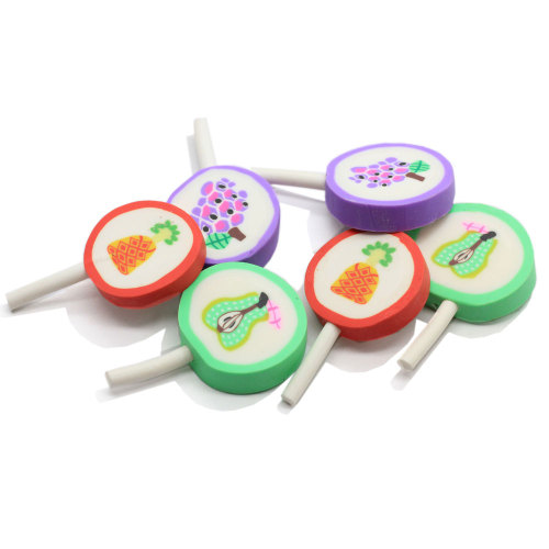 27 * 42mm Polymer Clay Lollipop 3D Miniature Food Candy Ornament per la decorazione della cassa del telefono