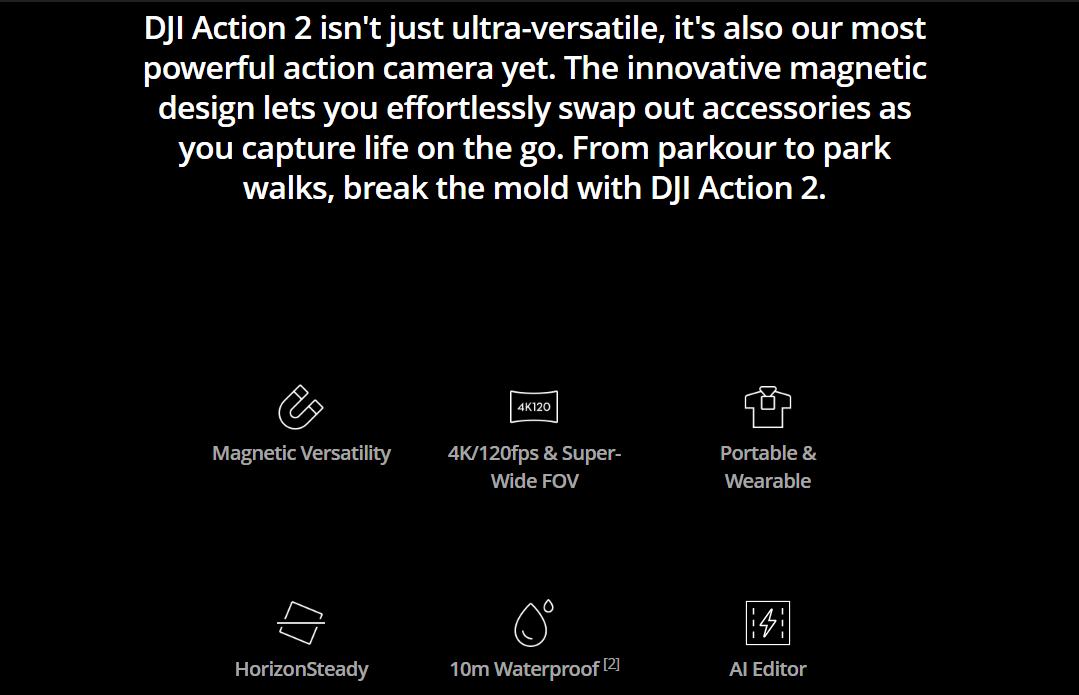 DJI New Action Camera DJI Action 2 Power Combo
