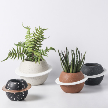 Creative Star Planet-Shaped Ceramic Flower Pots for Cacti and Small Plants