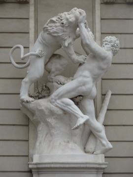 large outdoor street marble sculpture handcarved hercules statue