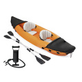 2 persona inflable plástico pesca kayak con remo