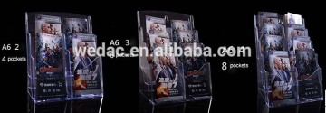 Table top clear plastic brochure holder injected brochure holder