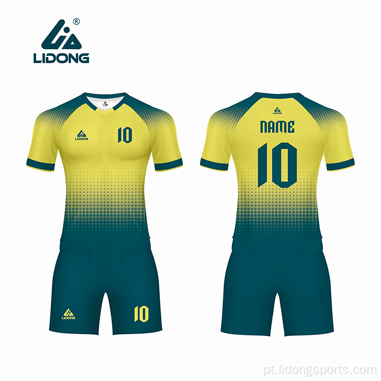 Conjunto de uniformes de futebol de sublimação de futebol personalizados por atacado