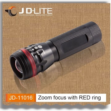 240 Lumens Focus Flashlight with RED signal ring oem flashlight hunting flashlight