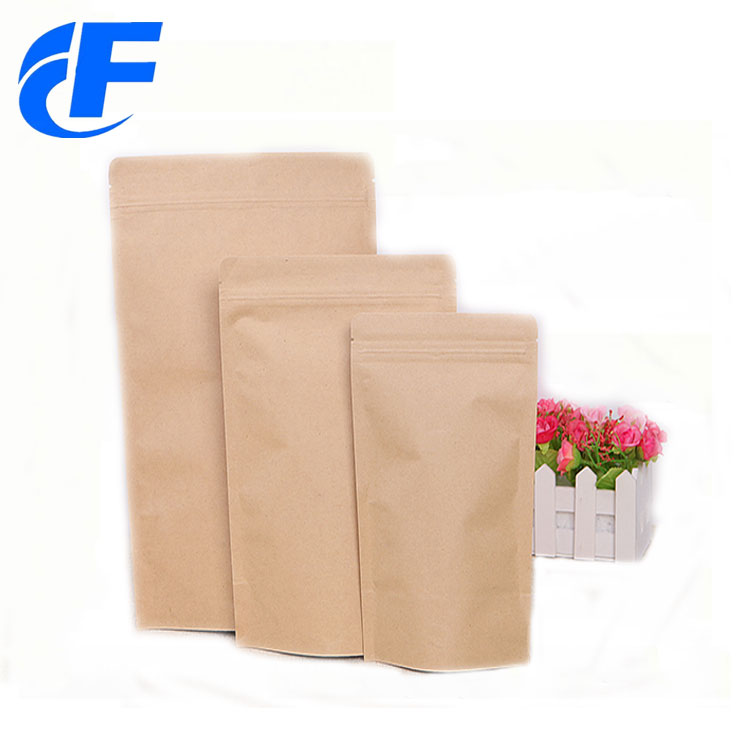 Aluminum foil kraft paper stand up bag