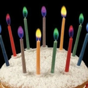 6 pcs Colored Flame Candle For Birthday Cake Decoration