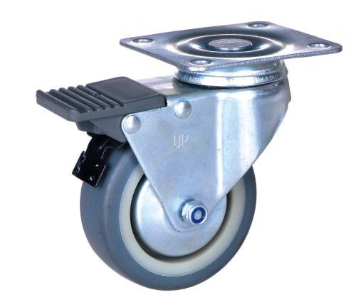 2 inch plate caster with lock TPE wheel