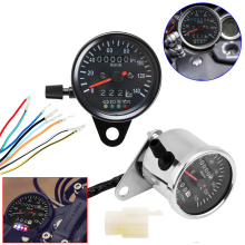 Universal Motorcycle Speedometer Odometer Gauge with LCD Indicator