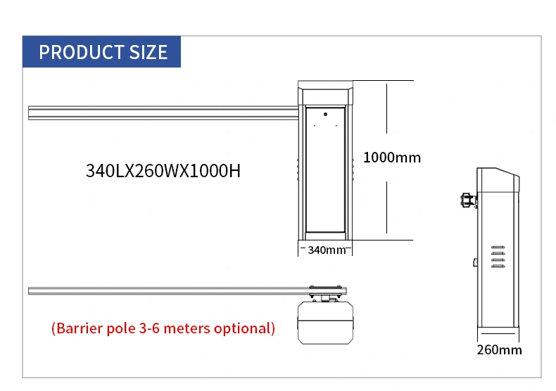 New Housing DC Vehicle Barrier System Automatic Servo Motor Security Car Parking Barrier