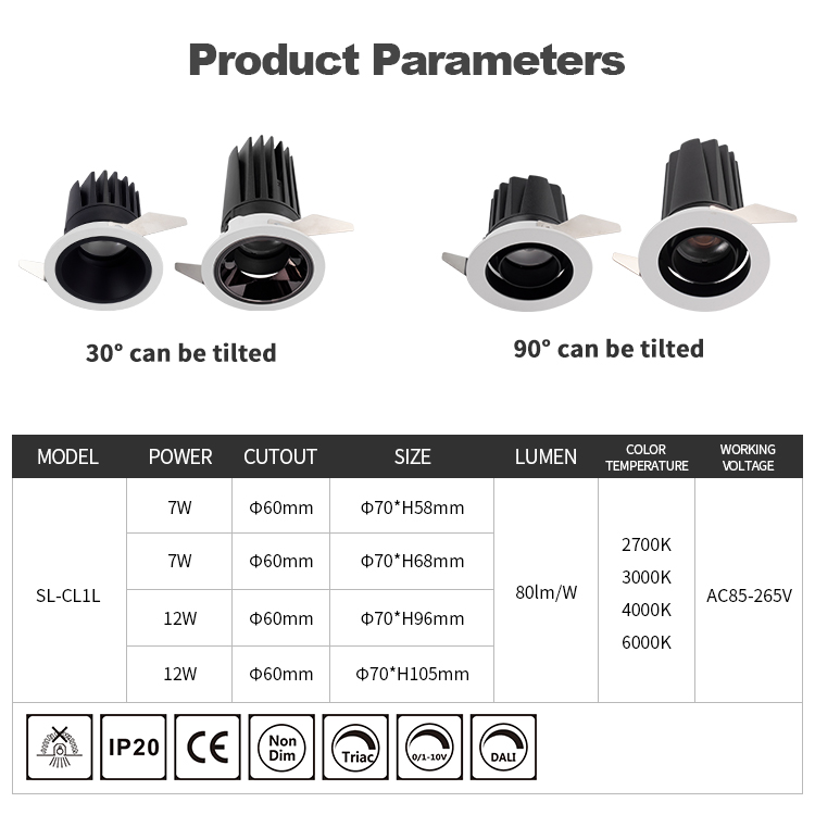 7w 12w Led Downlight From Synno Lighting