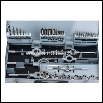 44pcs Of Taps And Dies Set 21pcs Taps Din352, 7pcs Round Dies,7pcs Drills,5pcs Dies Stock 2pcs Taps Wrench?