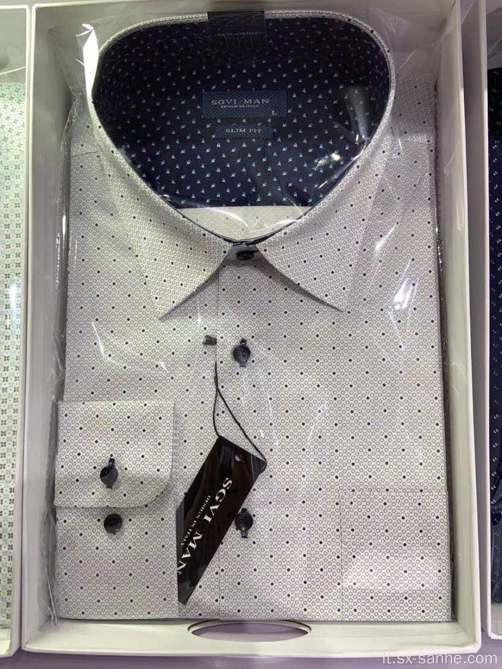 Camicia da uomo tinta in filo ecologica