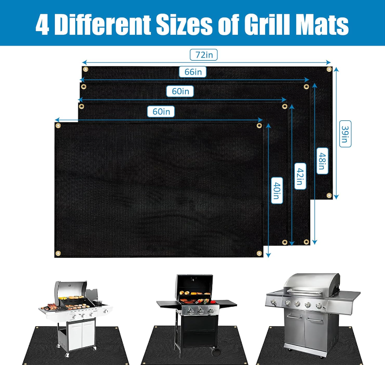47in Round Fire Pit Mat for Stove Bonfire Grill Fireproof Stove Mat Outdoor Grill Deck Protector Circular Mat for Under Grill