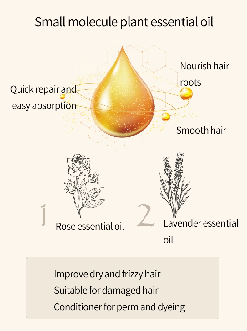 Anti-Frizz Repair Damaged Smooth Curly Hair Lavender Hair Mask Anti-Dry Balance Oil Hair