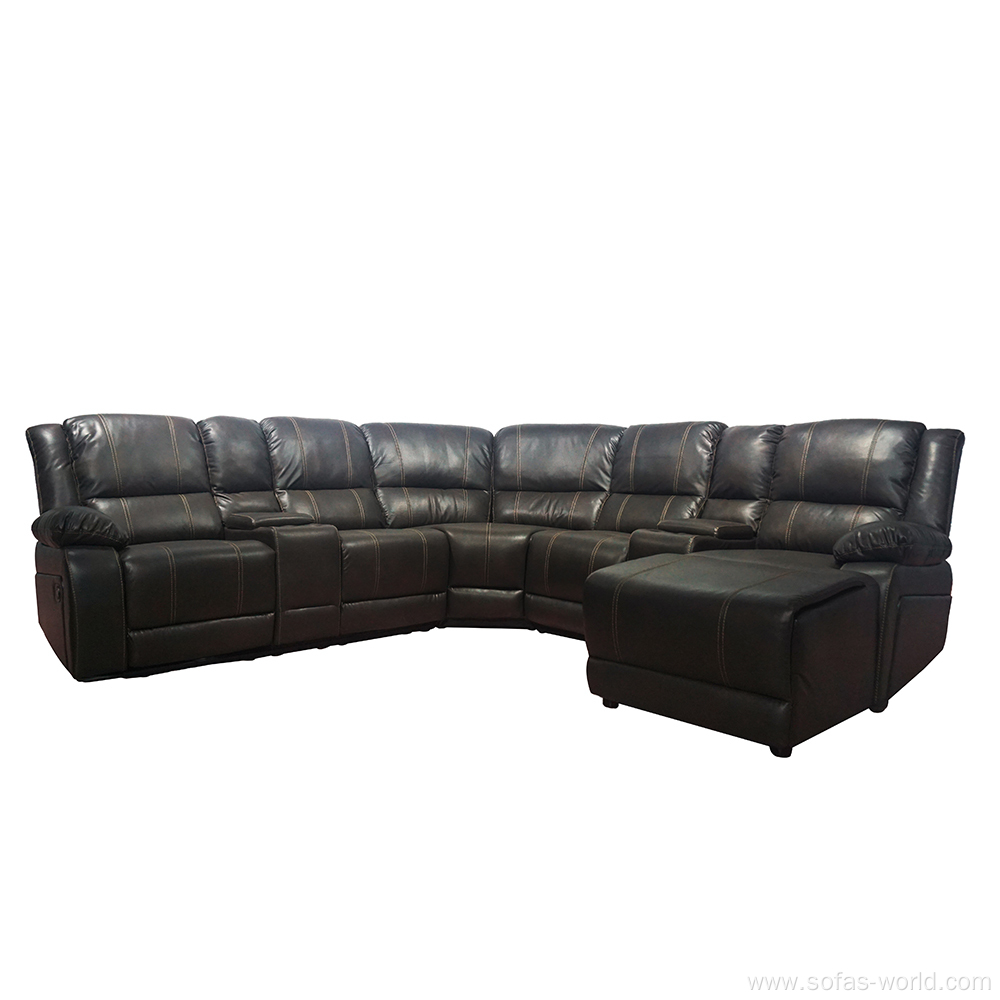 Customized Leather Sofa Recliners U Shaped Corner Sofa