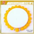 Bracelet de pierres précieuses en agate jaune de perles rondes 8MM