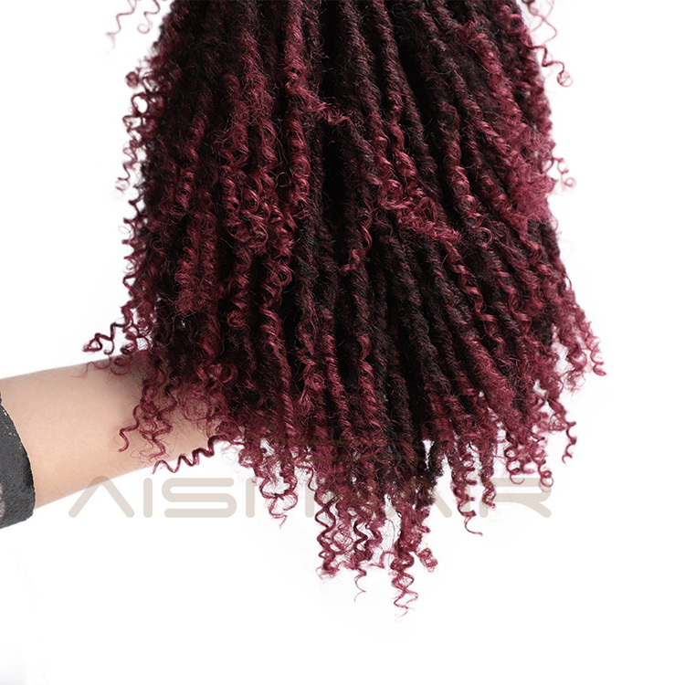 Aisi Hair Ombre Black Bug 14 Inch Wig Crochet Braids Wigs Soft Dreadlocks Hair High Temperature Fiber Short Wigs