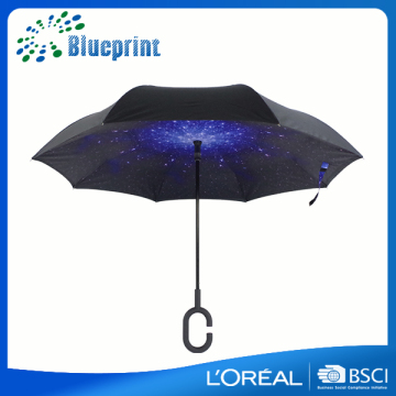 2017 trending products star design inverted reversible umbrella