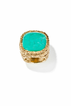 Blue Gemstone Ring with Gold Plated